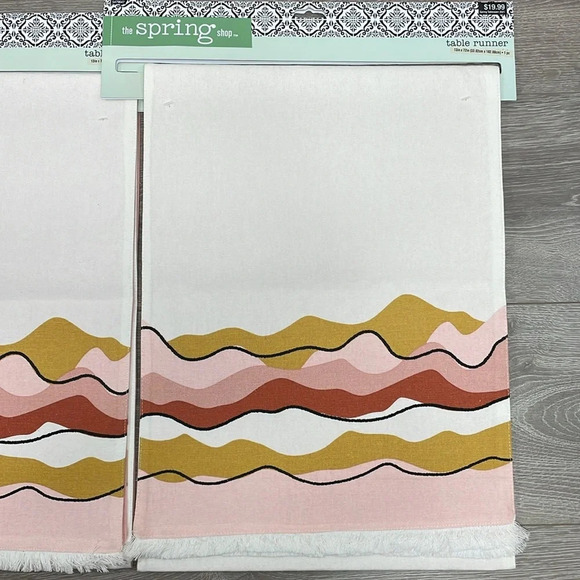 NWT bundle of 2 The Spring Shop Boho Table Runners and 1 Placemat Aloe Vera - Picture 3 of 11